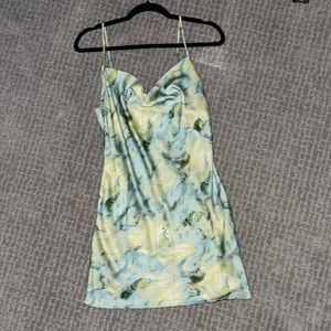 12th Tribe Watercolor Satin Mini Dress Size S